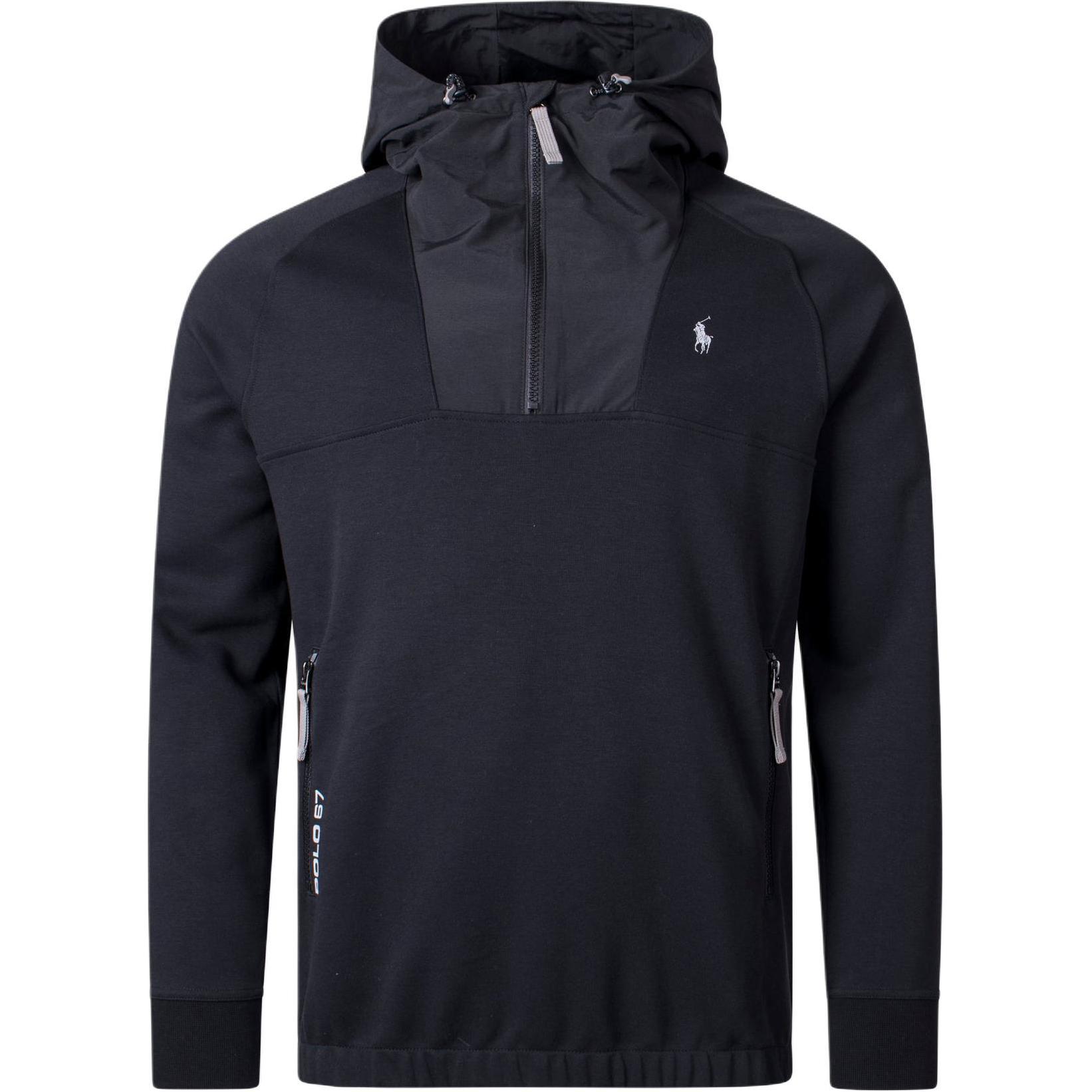 Polo Ralph Lauren  Half-Zip Hoodie Jacket with Logo Print in Black. 710900911-001