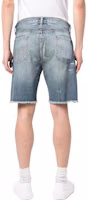 Shop Polo Ralph Lauren 高腰扣環漸層藍色牛仔短褲 710869716001NOYAC