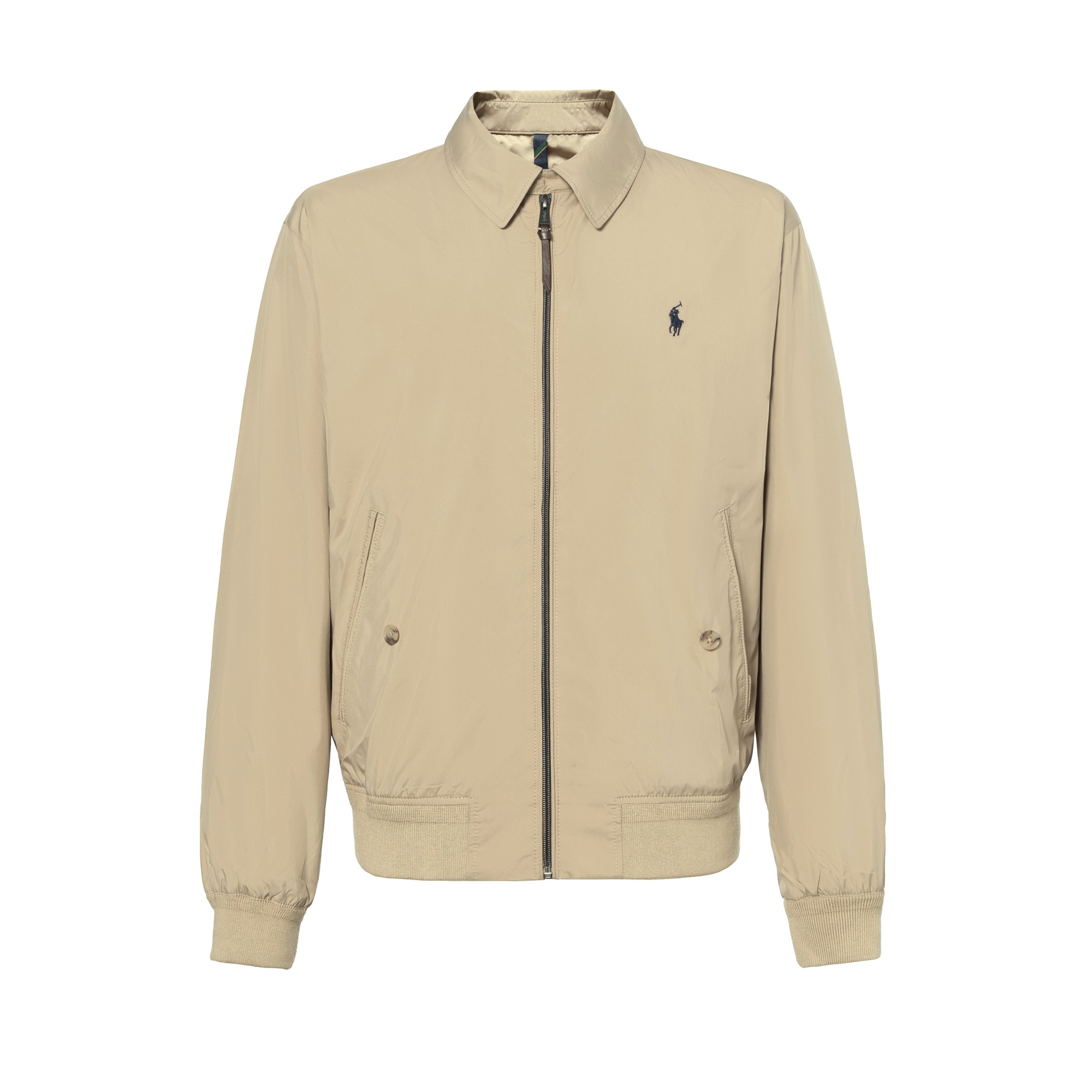 Polo Ralph Lauren  Khaki Solid Logo Embroidered Zip-Up Casual Jacket 710832229-007