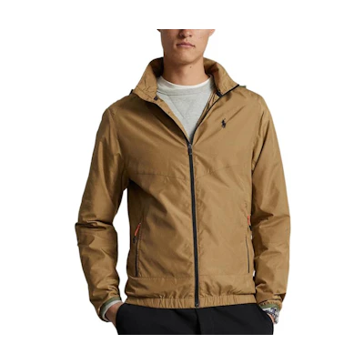 Polo Ralph Lauren Khaki Solid Logo Embroidered Zip-Up Hoodie Jacket 710914503-003
