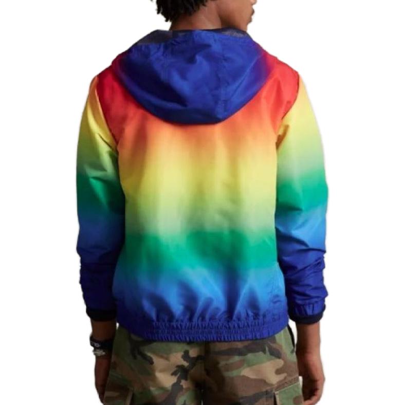 Shop Polo Ralph Lauren 字母印花多色連帽外套 710897802-001