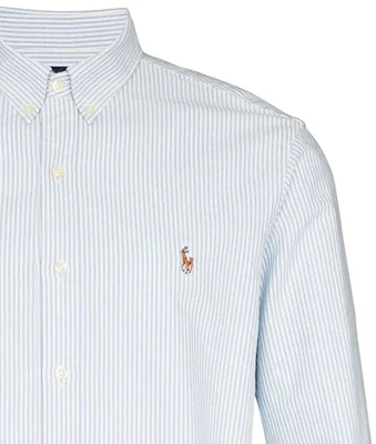 Polo Ralph Lauren Light Blue Striped Button-Up Shirt with Logo Embroidery 710549084-009 Sizing Polo Ralph Lauren Light Blue Striped Button-Up Shirt with Logo Embroidery 710549084-009