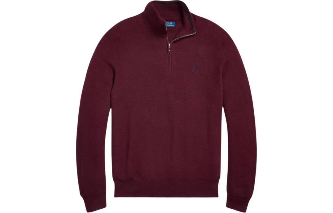 Polo Ralph Lauren  Logo Embroidered Half-Zip Sweater - Chestnut Brown 710932304-005