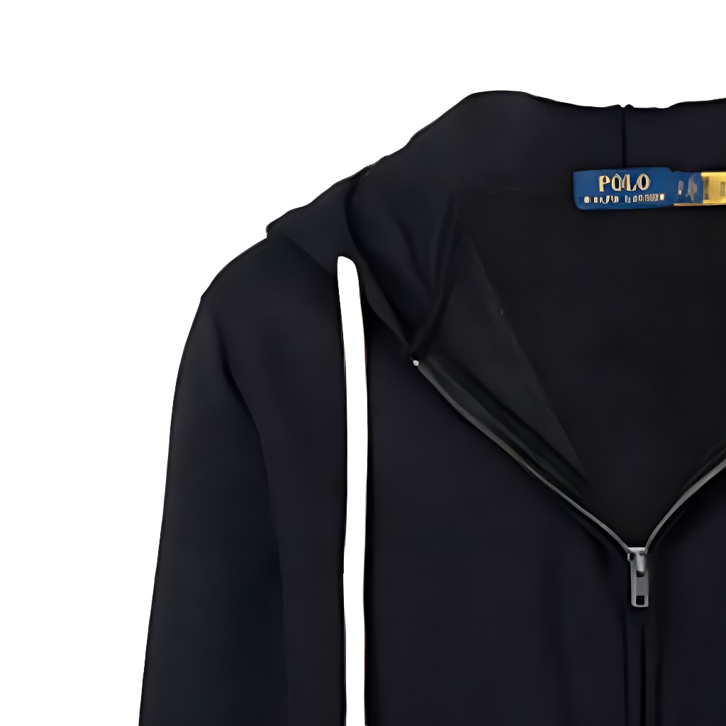 Sizing Polo Ralph Lauren 标志刺绣拉链连帽衫 黑色 710813297-001