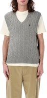 Polo Ralph Lauren Logo Striped V-Neck Sleeveless Pullover Vest Grey. 710860352C-006 Polo Ralph Lauren Logo Striped V-Neck Sleeveless Pullover Vest Grey. 710860352C-006