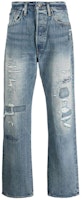 Polo Ralph Lauren Mid-Rise Straight Fit Ripped Jeans Blue 710917207-001 Polo Ralph Lauren Mid-Rise Straight Fit Ripped Jeans Blue 710917207-001