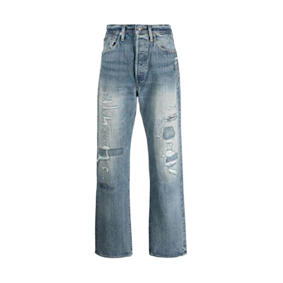 Polo Ralph Lauren Mid-Rise Straight Fit Ripped Jeans Blue 710917207-001