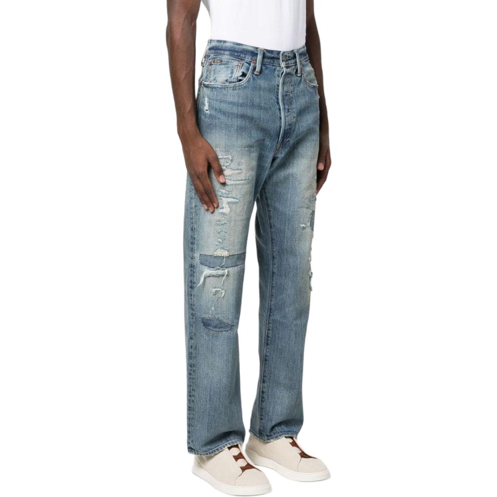 Purchase Polo Ralph Lauren 中腰直筒破洞牛仔裤 蓝色 710917207-001