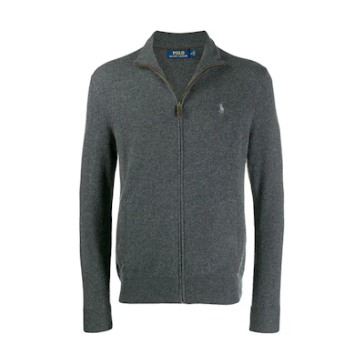 Polo Ralph Lauren Mock Neck Zip Knit Sweater Grey 710716745004007