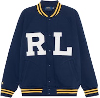 Polo Ralph Lauren Navy Blazer with Letter Embroidery and Striped Trim 710878501-001 Polo Ralph Lauren Navy Blazer with Letter Embroidery and Striped Trim 710878501-001