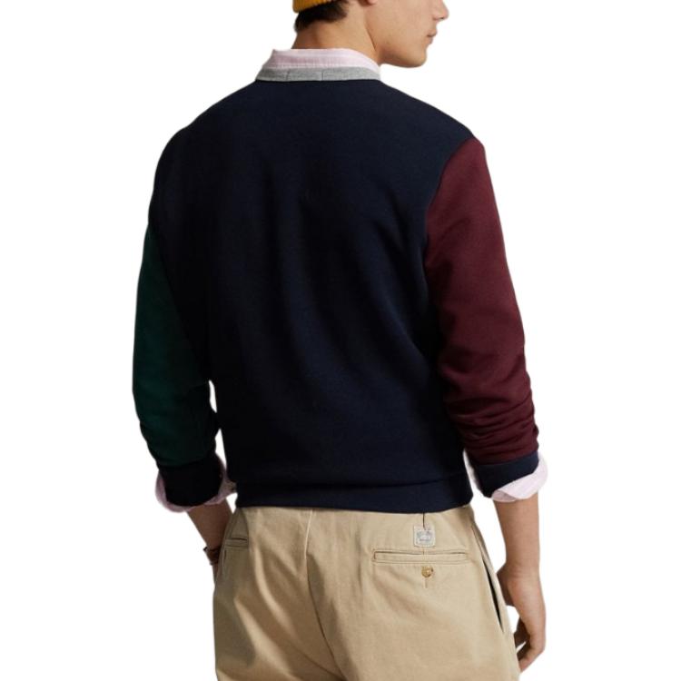 Purchase Polo Ralph Lauren 海军蓝拼色圆领刺绣标志卫衣 710881504-002