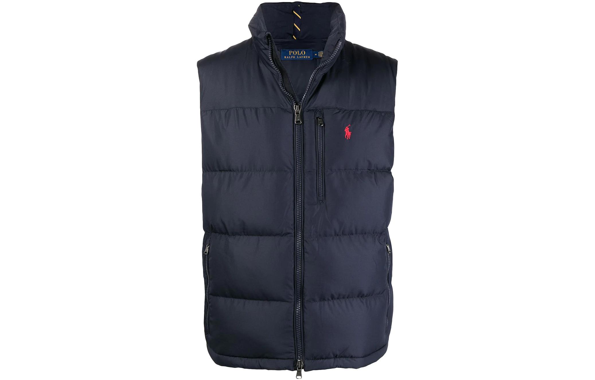 Polo Ralph Lauren  Navy Blue Down Vest with Solid Logo Embroidery. 710825872-002