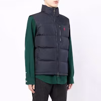 Purchase Polo Ralph Lauren 海軍藍羽絨背心,搭配純色標誌刺繡款式。 710825872-002