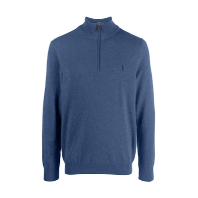Polo Ralph Lauren Navy Blue Half-Zip Sweater with Pony Embroidery. 710876756-012