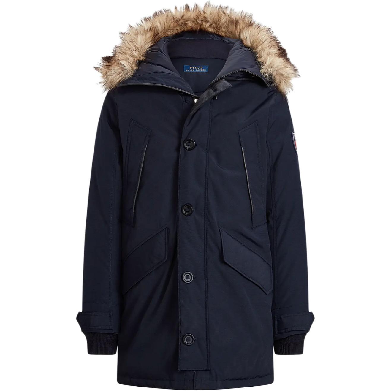 Polo Ralph Lauren  Navy Blue Hooded Long Sleeve Down Jacket with Logo. 710756916-006