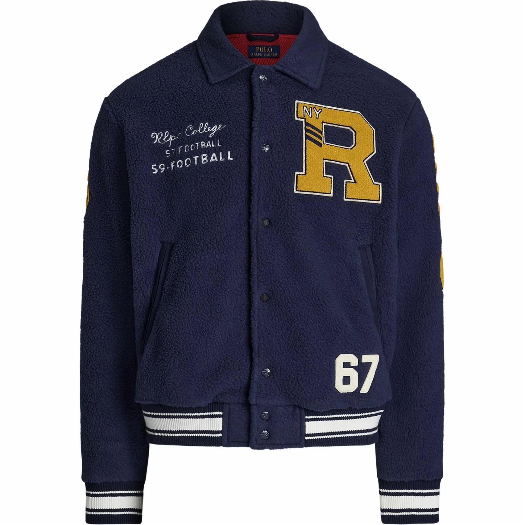 Order Polo Ralph Lauren  Navy Blue Letter Patch Long Sleeve Jacket. 710950793-001