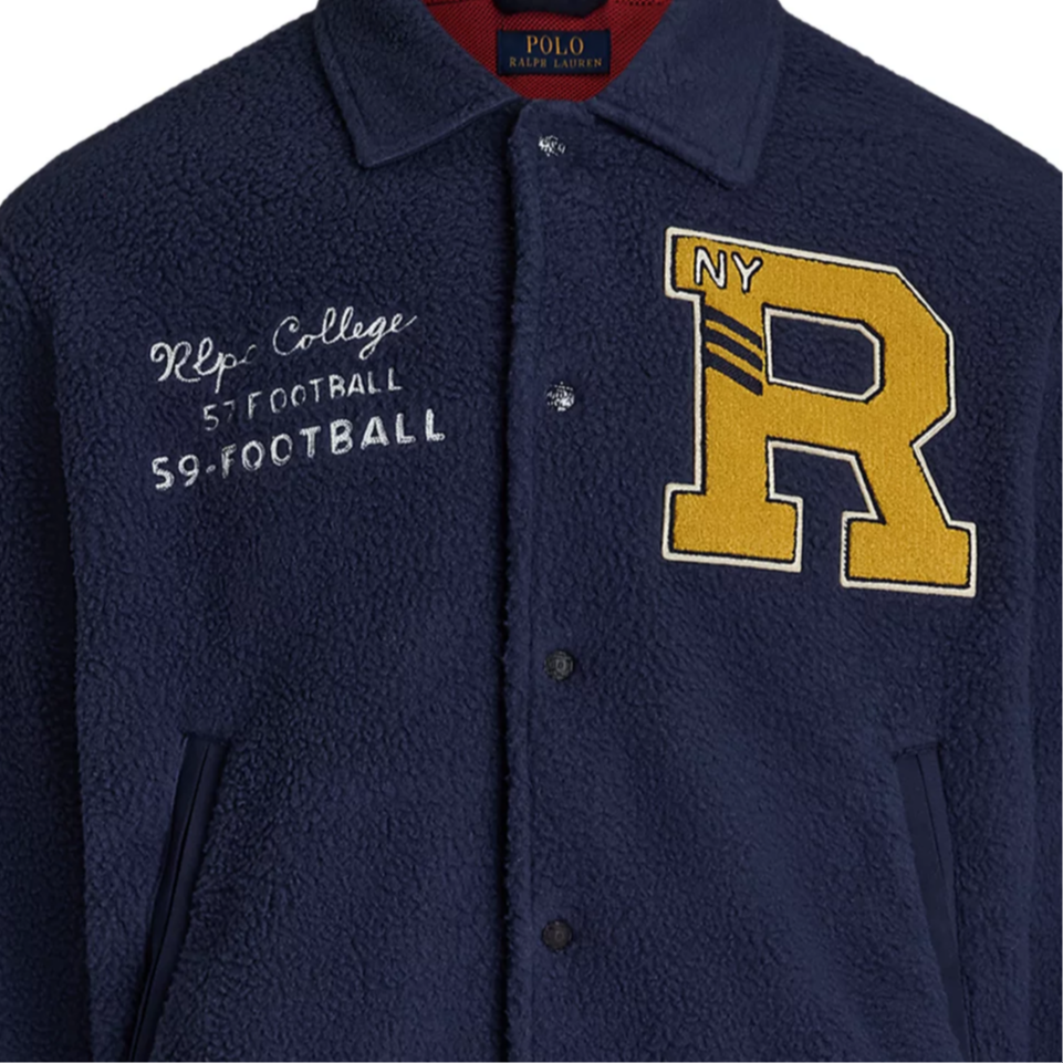 Details for Polo Ralph Lauren  Navy Blue Letter Patch Long Sleeve Jacket. 710950793-001