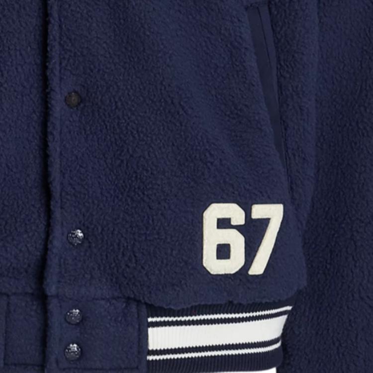 Sizing Polo Ralph Lauren  Navy Blue Letter Patch Long Sleeve Jacket. 710950793-001