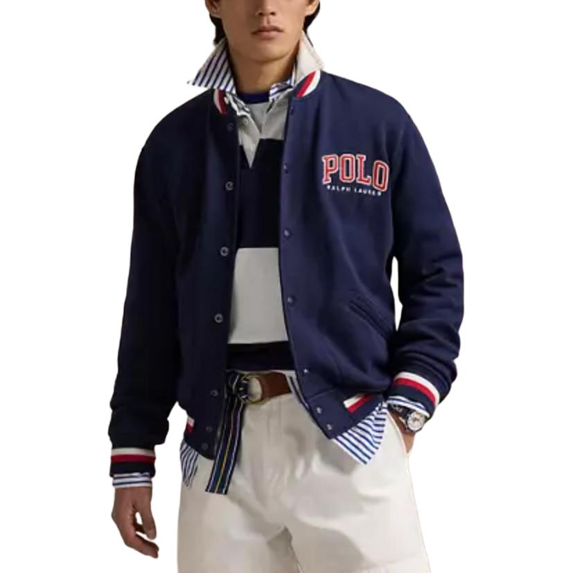 Polo Ralph Lauren  Navy Blue Logo Baseball Collar Long-Sleeve Jacket 710964468-001