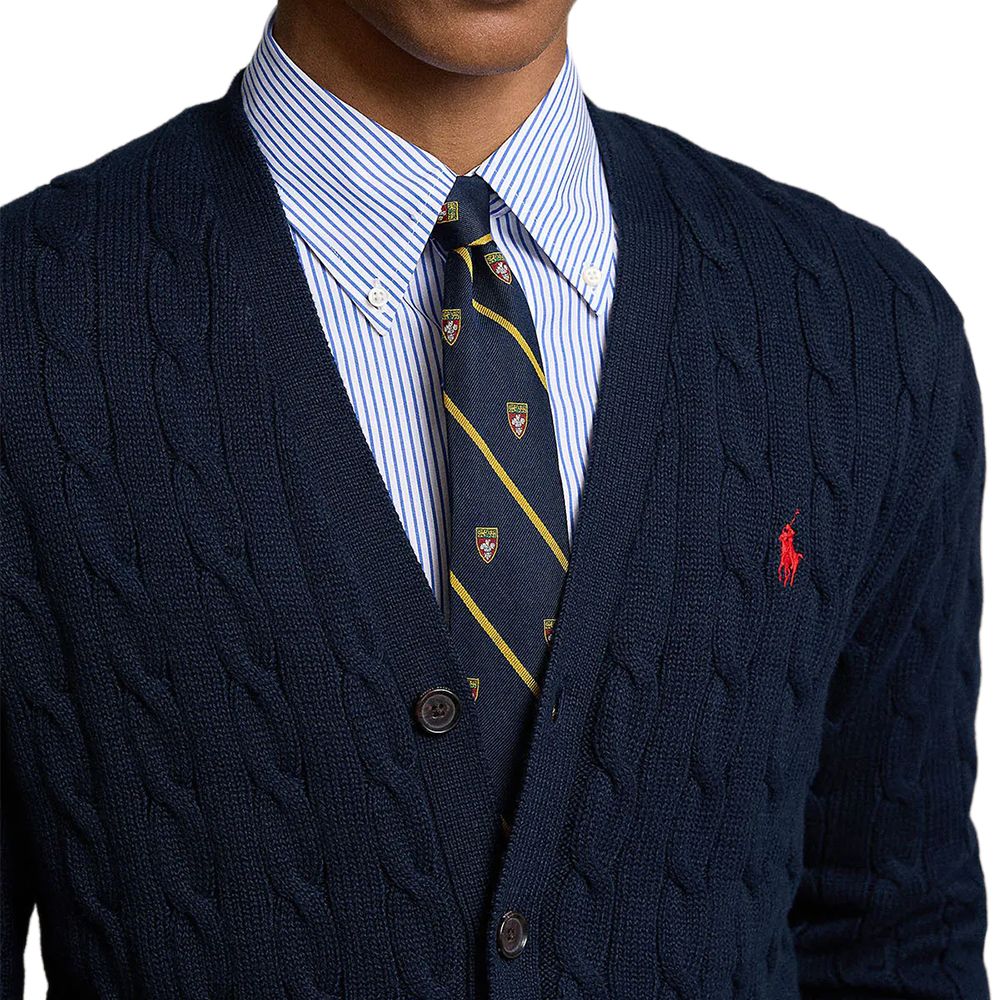 Details for Polo Ralph Lauren 海軍藍V領刺繡標誌針織開衫。 710890548-004