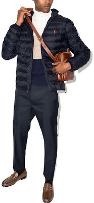 Polo Ralph Lauren 海军蓝长袖冬季拉链夹克外套。 710810897-007 Shop Polo Ralph Lauren 海军蓝长袖冬季拉链夹克外套。 710810897-007