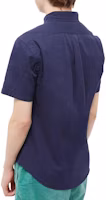 Shop Polo Ralph Lauren Camisa Azul Marino Manga Corta con Logo y Cuello Abotonado 710914495-006
