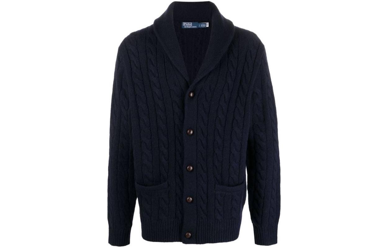 Polo Ralph Lauren  Navy Solid Cable-Knit Button-Up Cardigan Sweater 710917036-001 圖 2