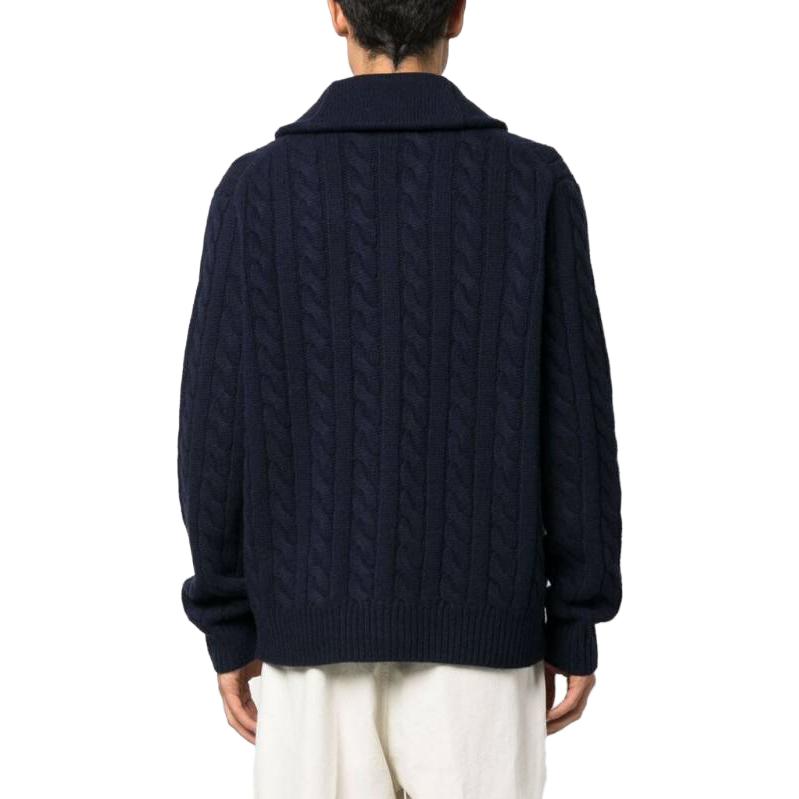 Polo Ralph Lauren  Navy Solid Cable-Knit Button-Up Cardigan Sweater 710917036-001 圖 4