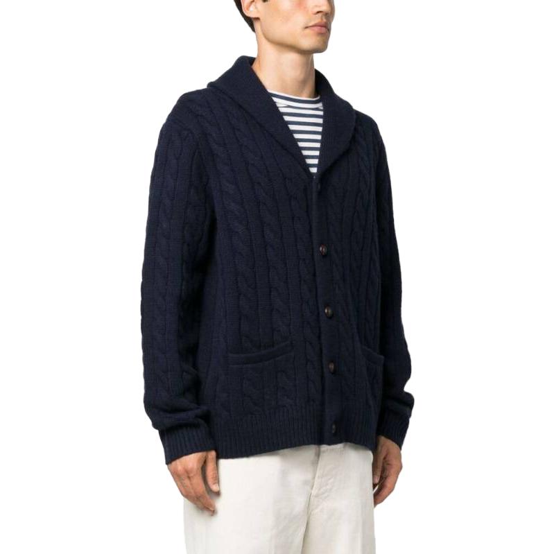 Polo Ralph Lauren  Navy Solid Cable-Knit Button-Up Cardigan Sweater 710917036-001 圖 5