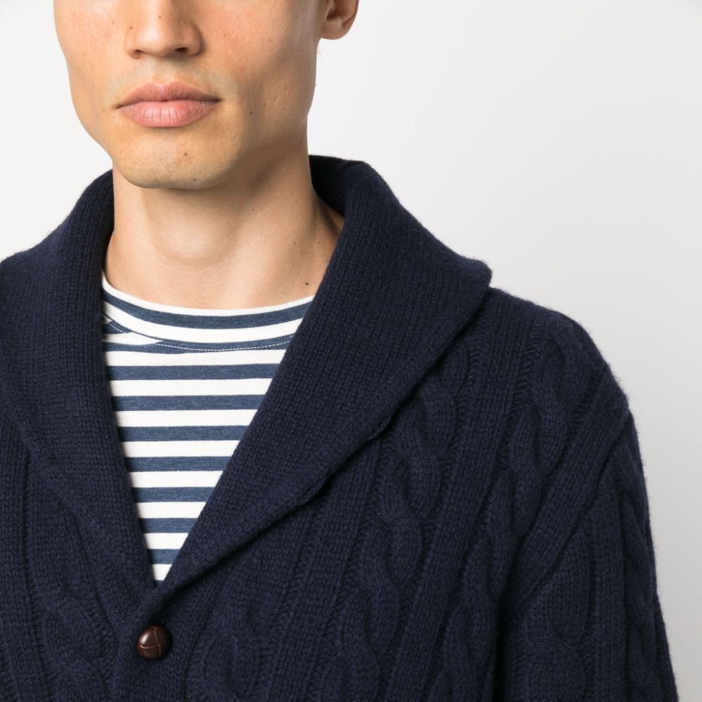 Polo Ralph Lauren  Navy Solid Cable-Knit Button-Up Cardigan Sweater 710917036-001 圖 6