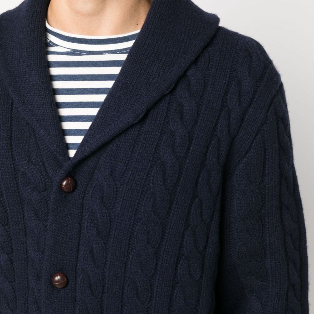 Polo Ralph Lauren  Navy Solid Cable-Knit Button-Up Cardigan Sweater 710917036-001 圖 7