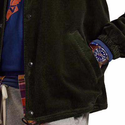 Polo Ralph Lauren Olive Solid Corduroy Coach Jacket. MNPOOTW16021451- Sizing Polo Ralph Lauren Olive Solid Corduroy Coach Jacket. MNPOOTW16021451-