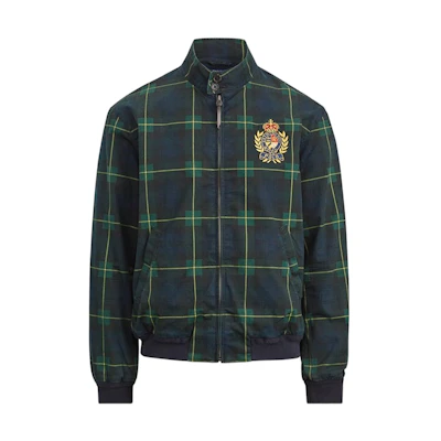 Polo Ralph Lauren Plaid Badge Zip-Up Jacket Retro Green Long Sleeve MNPOOTW16010337D82