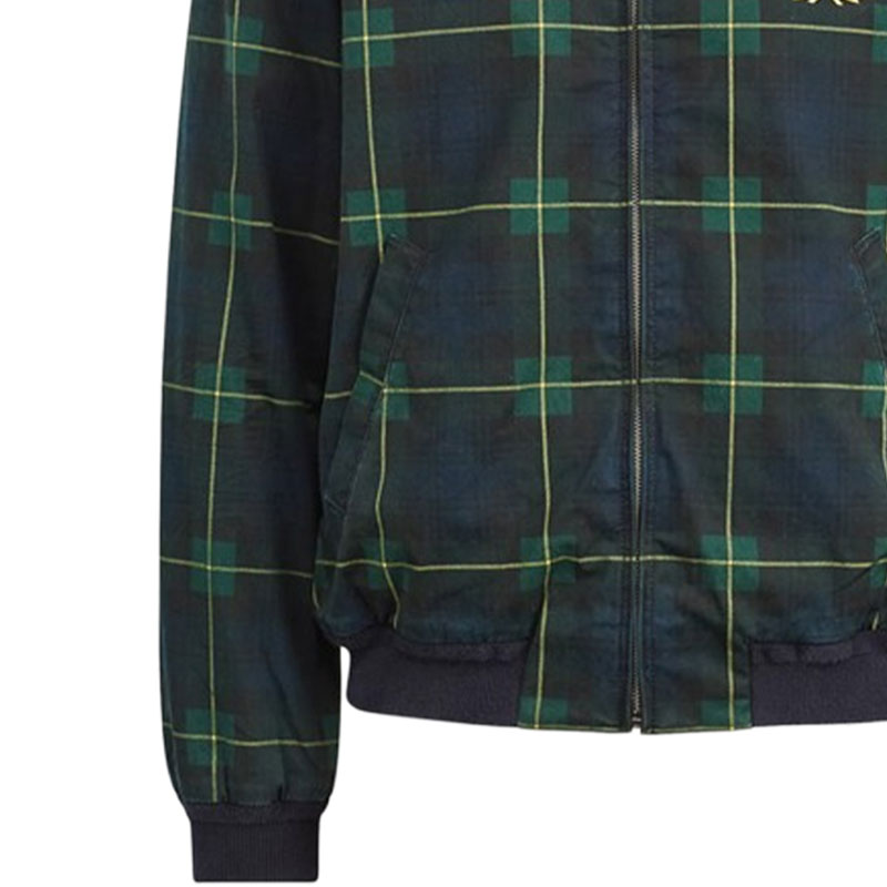 Sizing Chaqueta Verde Retro Polo Ralph Lauren Cuadros Insignia Cremallera Manga Larga MNPOOTW16010337D82