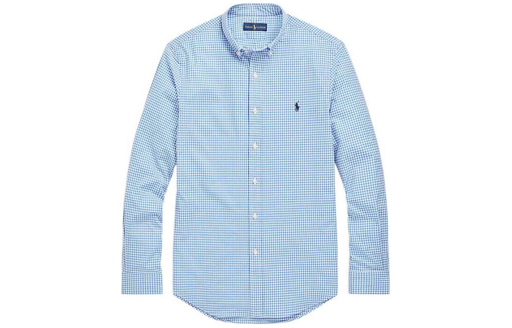 Polo Ralph Lauren  Plaid Logo Print Button-Up Shirt Light Blue Long Sleeve 710928255-004 圖 2