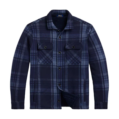 Polo Ralph Lauren Plaid Loose-Fit Long Sleeve Jacket - Blue MNPOWOV16824011-410