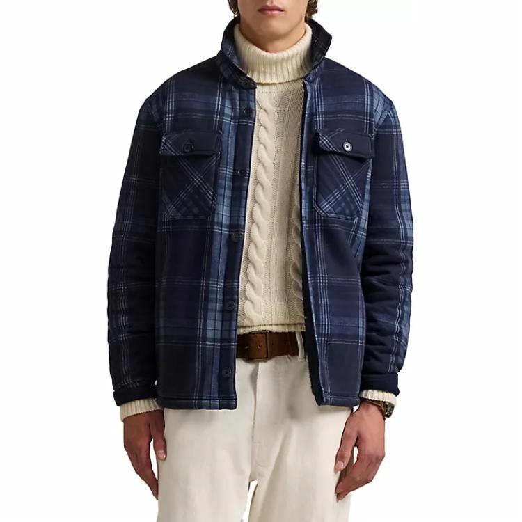 Polo Ralph Lauren  Plaid Loose-Fit Long Sleeve Jacket - Blue MNPOWOV16824011-410 圖 4