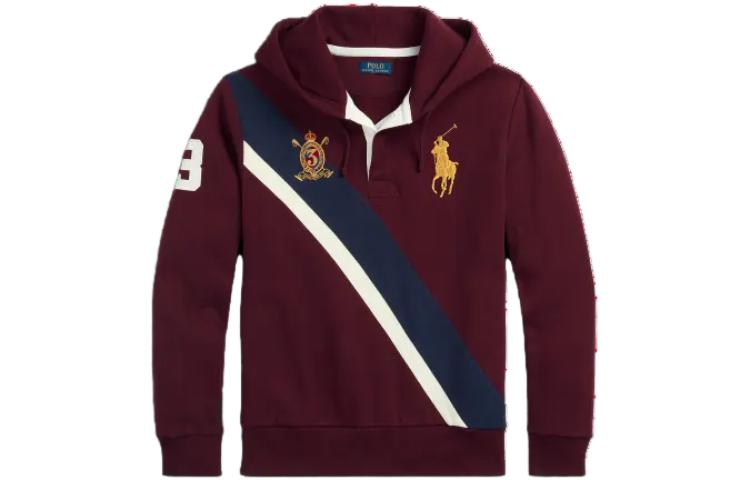Polo Ralph Lauren  Red Badge Stripe Graphic Hoodie Long Sleeve Pullover. MNPOKNI16823-180