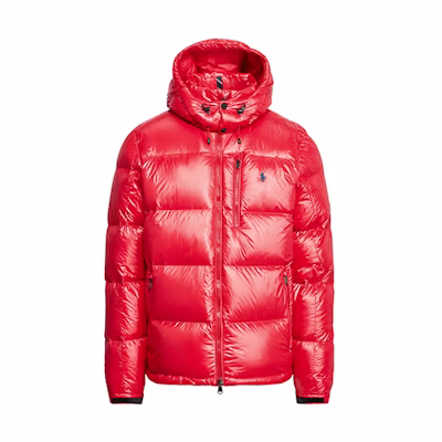 Polo Ralph Lauren Red Hooded Puffer Jacket with Pony Embroidery. MNPOOTW16020659