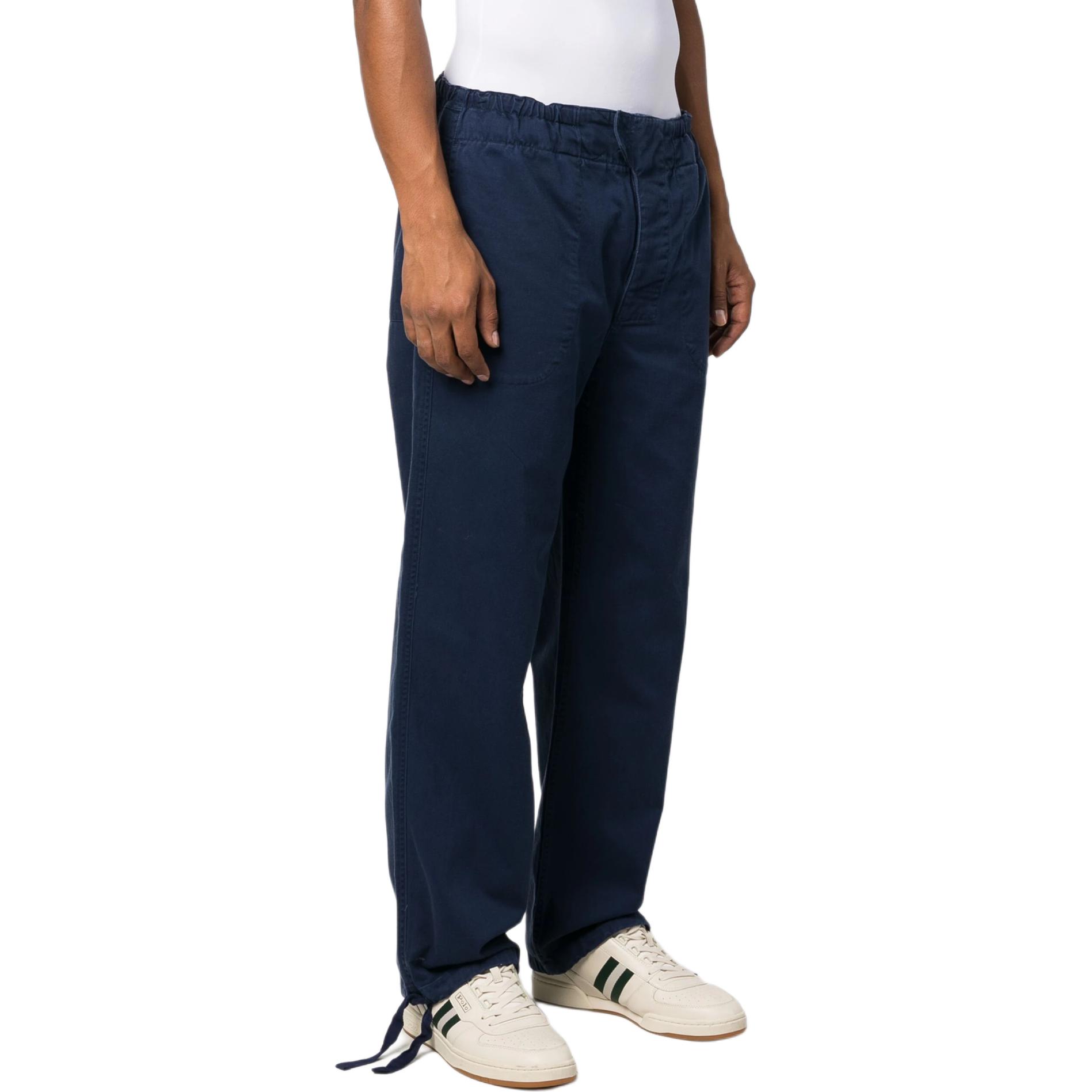 Shop 폴로 랄프 로렌 릴렉스드 핏 네이비 블루 로고 패치 캐주얼 팬츠. 710917155-001