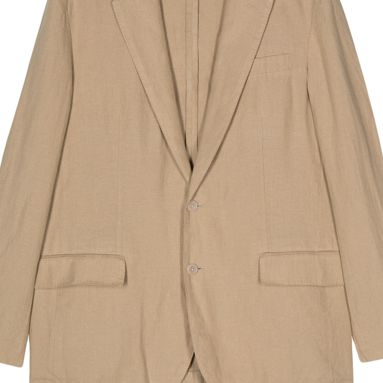 Shop Polo Ralph Lauren 單排釦西裝外套 杏仁米色附Logo徽章. 715927474