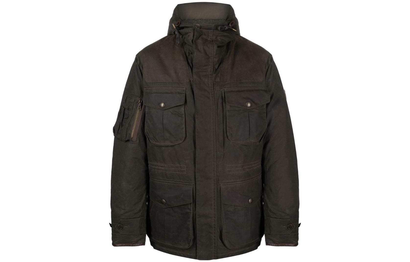 Polo Ralph Lauren  Single-Breasted Cotton Jacket with Detachable Hood Olive Green 710907581-001