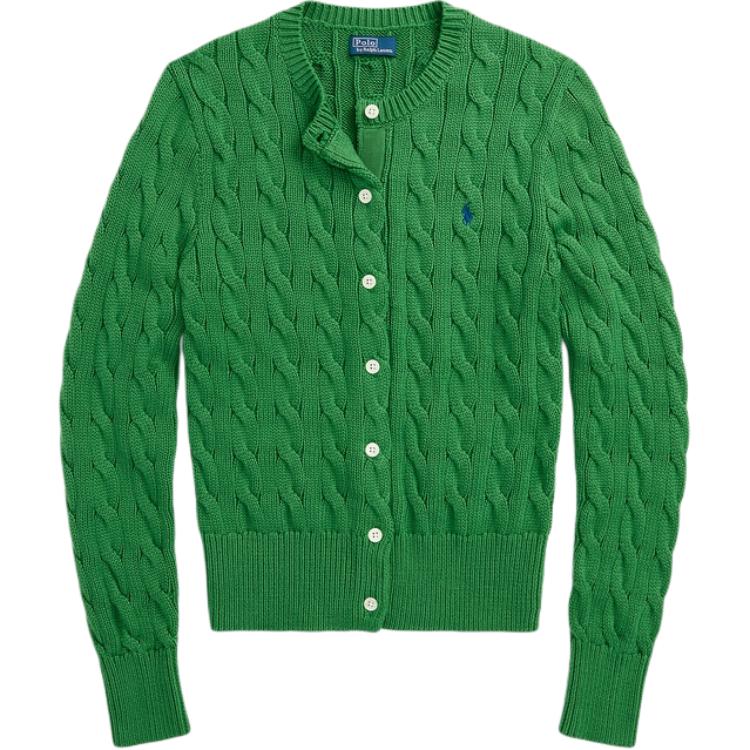 Polo Ralph Lauren  Slim-Fit Cable Knit Long Sleeve Sweater Green. WMPOSWENDW20263-300