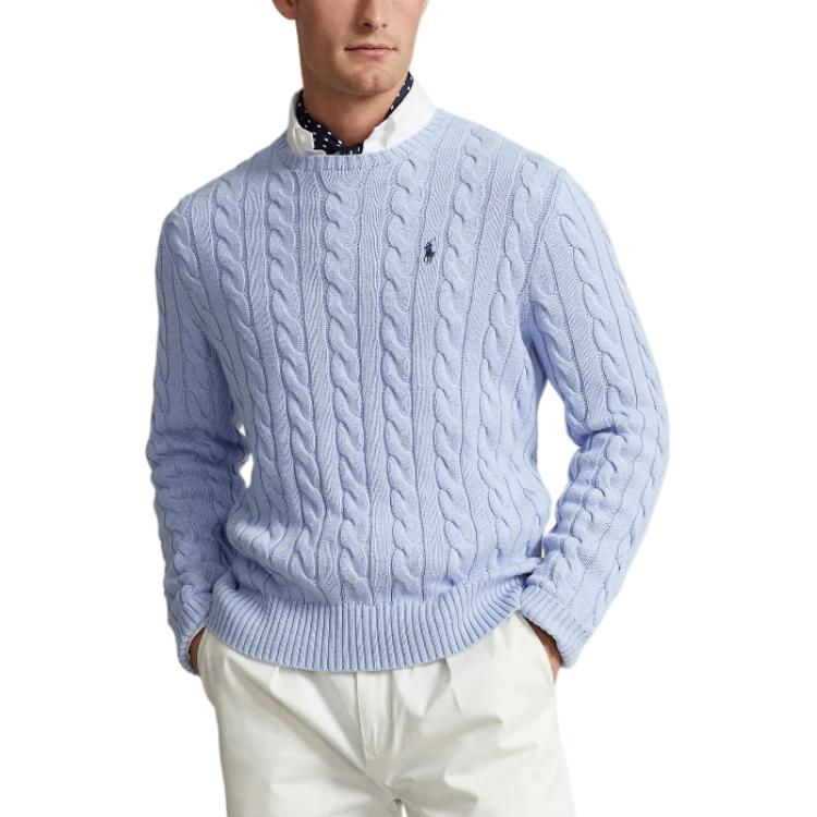 Lookbook Polo Ralph Lauren 修身圆领针织毛衣 浅蓝色 710775885-503
