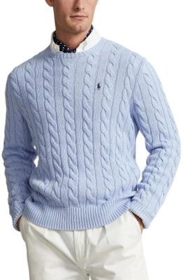 Polo Ralph Lauren 修身圆领针织毛衣 浅蓝色 710775885-503 Lookbook Polo Ralph Lauren 修身圆领针织毛衣 浅蓝色 710775885-503