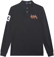 Polo Ralph Lauren Slim Fit Long Sleeve Polo Shirt Dark Grey Three Ponies. MNPOKNI16821451-020 Polo Ralph Lauren Slim Fit Long Sleeve Polo Shirt Dark Grey Three Ponies. MNPOKNI16821451-020