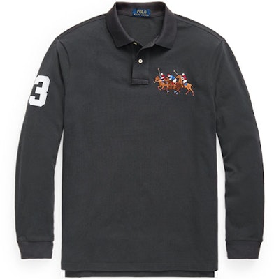 Polo Ralph Lauren Slim Fit Long Sleeve Polo Shirt Dark Grey Three Ponies. MNPOKNI16821451-020 Order Polo Ralph Lauren Slim Fit Long Sleeve Polo Shirt Dark Grey Three Ponies. MNPOKNI16821451-020