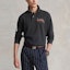 Shop Polo Ralph Lauren Slim Fit Long Sleeve Polo Shirt Dark Grey Three Ponies. MNPOKNI16821451-020