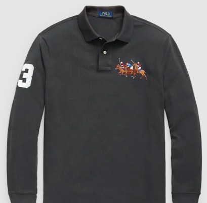 Polo Ralph Lauren Slim Fit Long Sleeve Polo Shirt Dark Grey Three Ponies. MNPOKNI16821451-020 Details for Polo Ralph Lauren Slim Fit Long Sleeve Polo Shirt Dark Grey Three Ponies. MNPOKNI16821451-020
