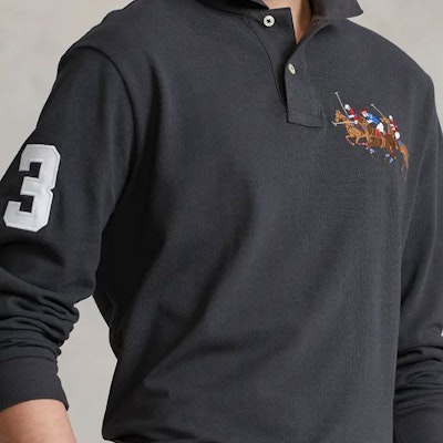 Polo Ralph Lauren Slim Fit Long Sleeve Polo Shirt Dark Grey Three Ponies. MNPOKNI16821451-020 Sizing Polo Ralph Lauren Slim Fit Long Sleeve Polo Shirt Dark Grey Three Ponies. MNPOKNI16821451-020